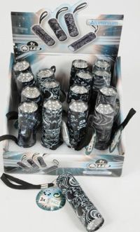 DISPLAY 9 LED piraat zaklampen 16x 