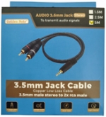 3.5mm cinchkabel 5.00 mtr.