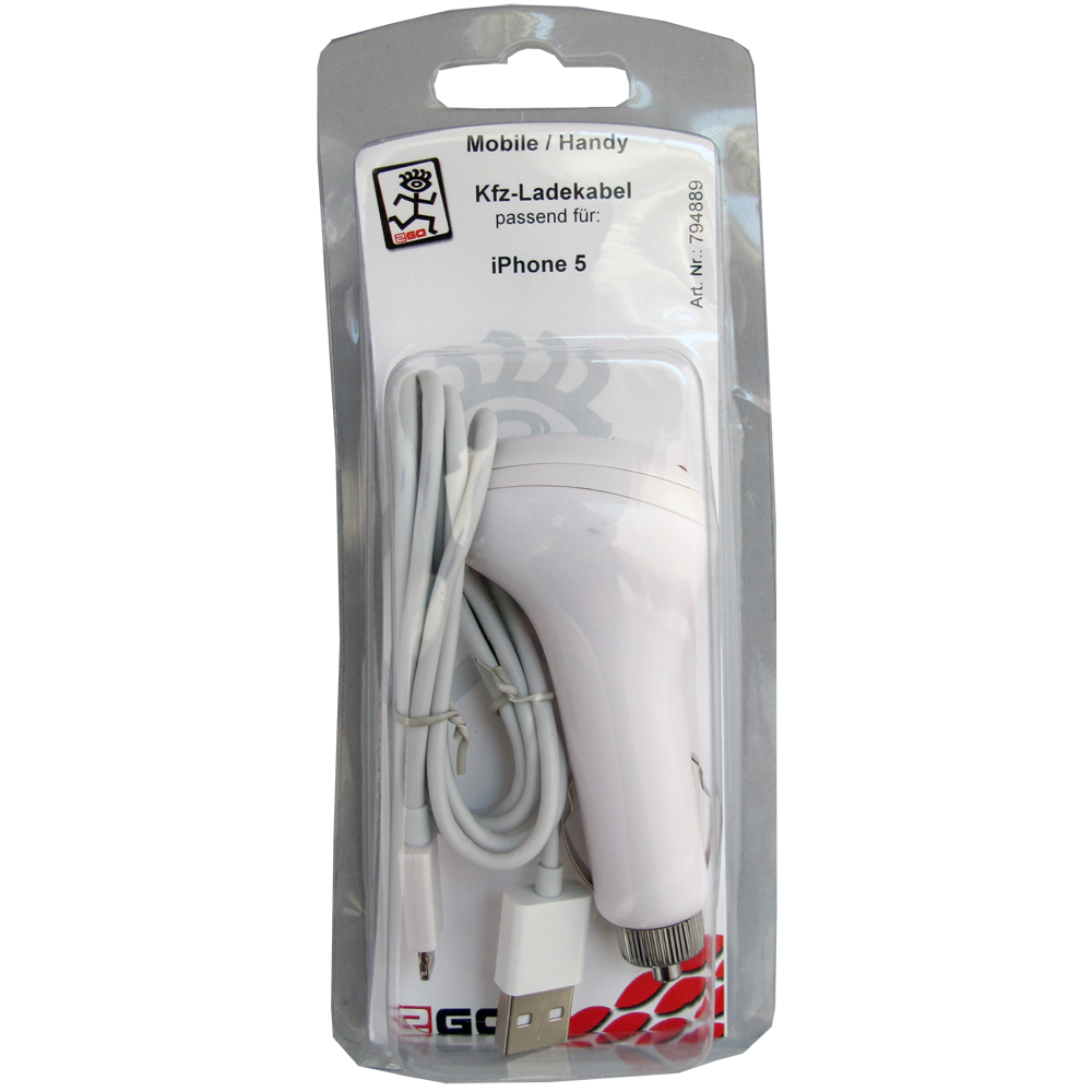 Autolader 12/24V met iPhone 5 USB kabel