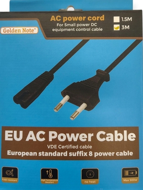 achtje netsnoer 3.00 mtr.