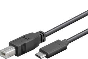 USB 2.0 B-steker > USB 3.1-C 1.00 mtr. 