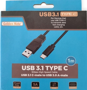 USB 2.0 A-steker > USB 3.1-C 1.00 mtr.