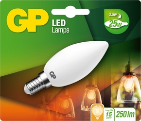 gp led kaars Filament 2,5w e14 (25w) Mat