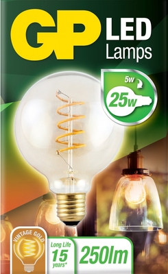 gp led Globe Filament 5w e27 (25w) Gold