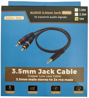 3.5mm cinchkabel 5.00 mtr.