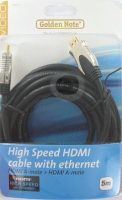 High Speed HDMI met ethernet 5.00 mtr.